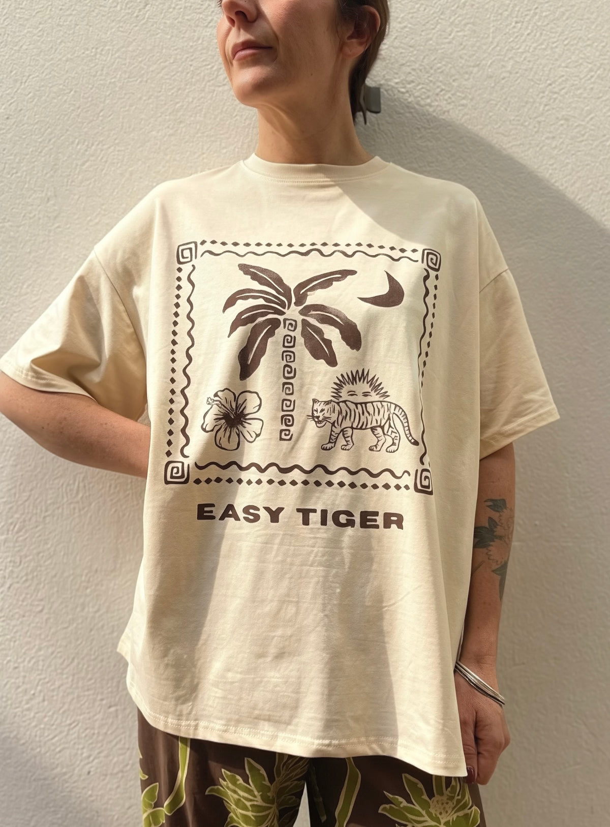 Easy Tiger Graphic Tee – Cream / Chocolate – By Frankie