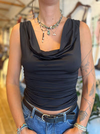 Cross Back Top – Black