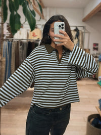 Varsity Stripe Polo Top