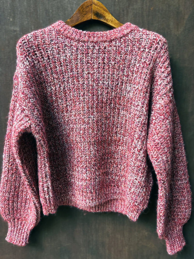 Mixed Yarn Knit - Red Marle