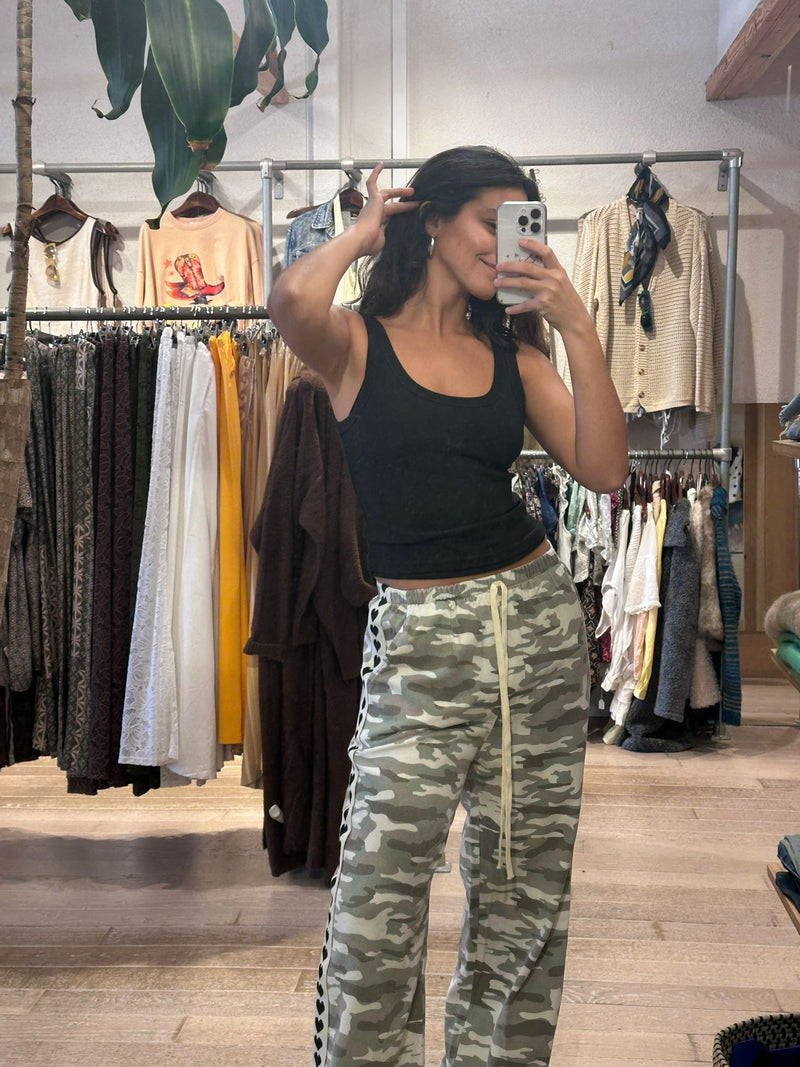 By Frankie Light Camo Heart Racer Jeans - Black Heart Side Stripe