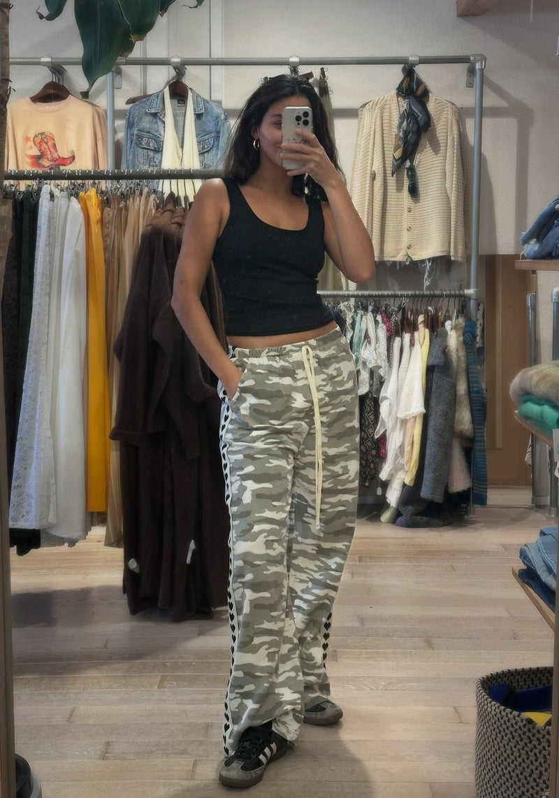 By Frankie Light Camo Heart Racer Jeans - Black Heart Side Stripe