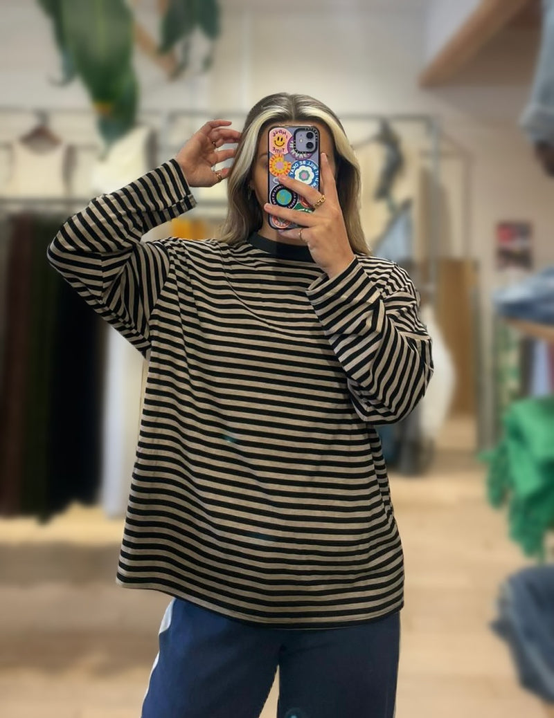 Charcoal & Ivory Stripe Long Sleeve – By Frankie