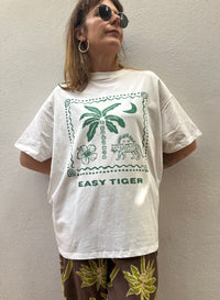 Easy Tiger Graphic Tee - White/Green - By Frankie