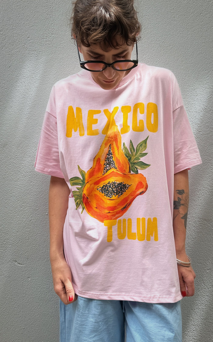 Mexico Tulum Papaya Graphic Tee – By Frankie
