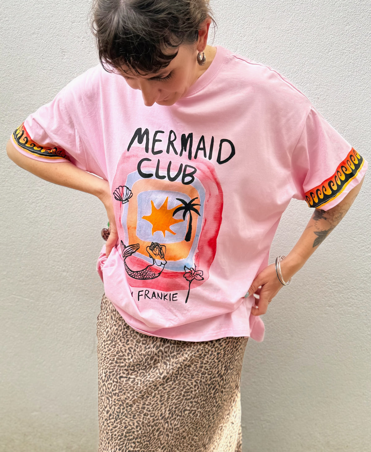 Mermaid Club Oversized Cotton Tee – By Frankie