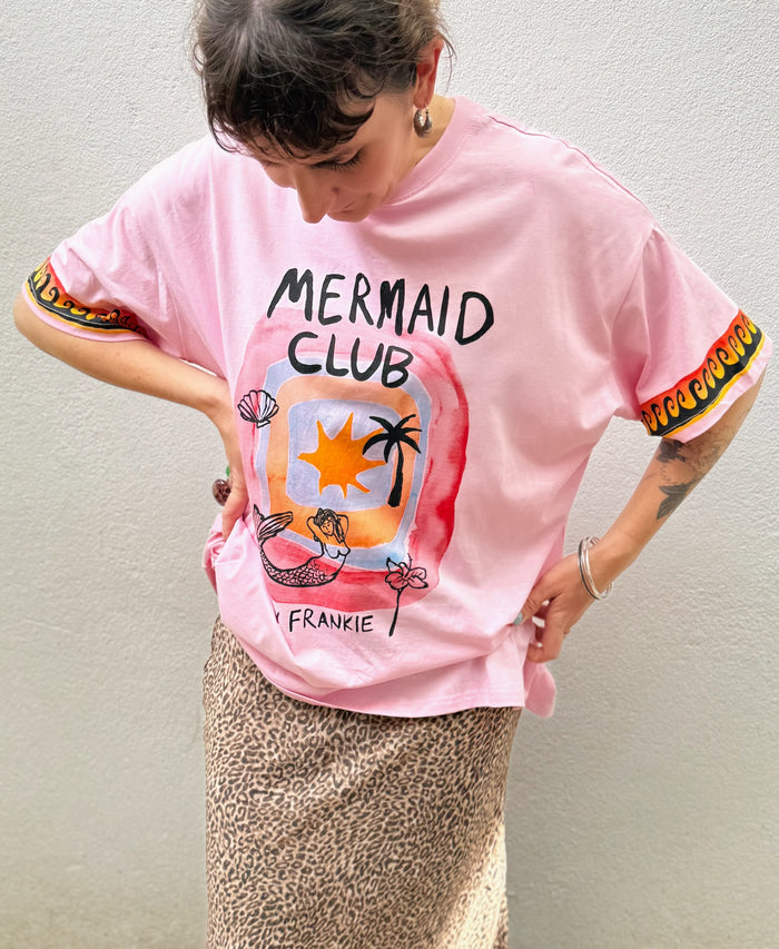 Mermaid Club Oversized Cotton Tee – By Frankie