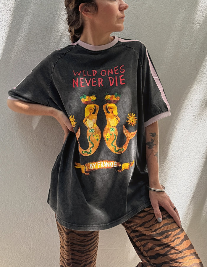 Wild Ones Never Die Ringer Tee – By Frankie