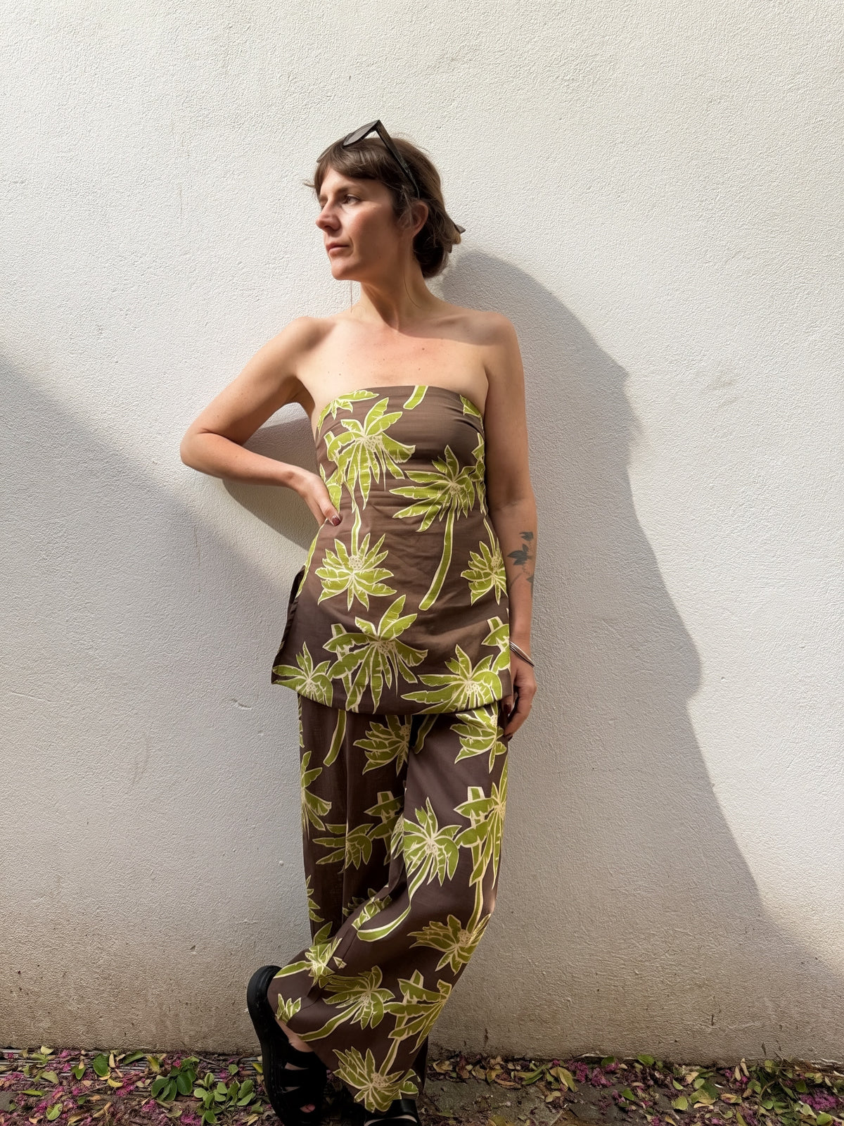 Palm Print Boob Tube Top – By Frankie