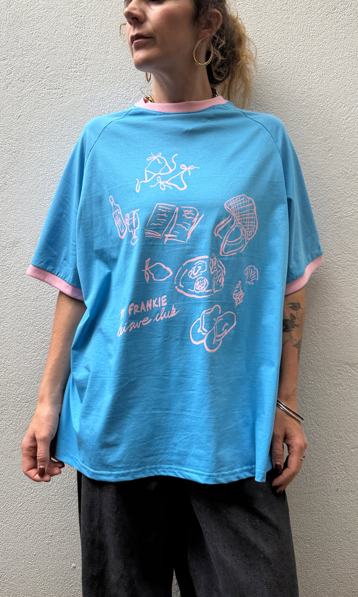 Picnic Graphic Ringer Tee - Blue - By Frankie