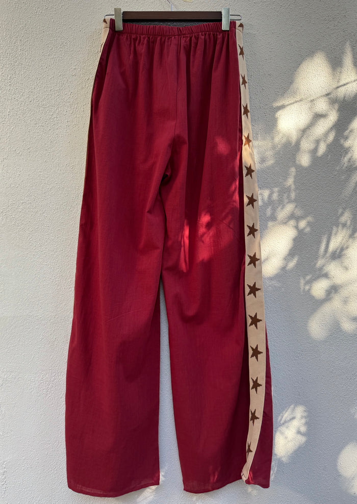 Star Pants - Maroon / By Frankie