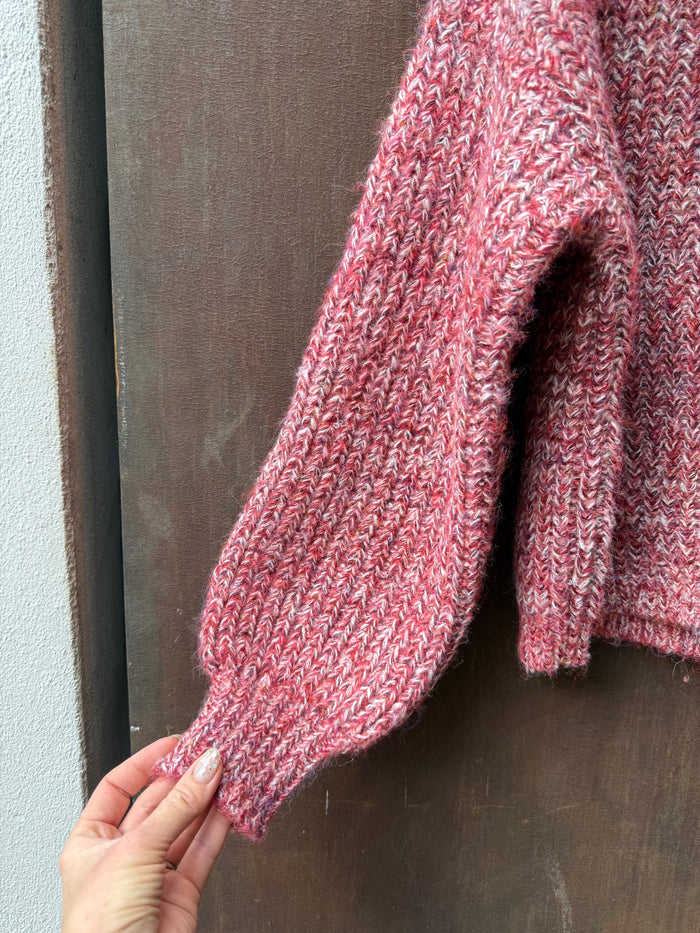 Mixed Yarn Knit - Red Marle
