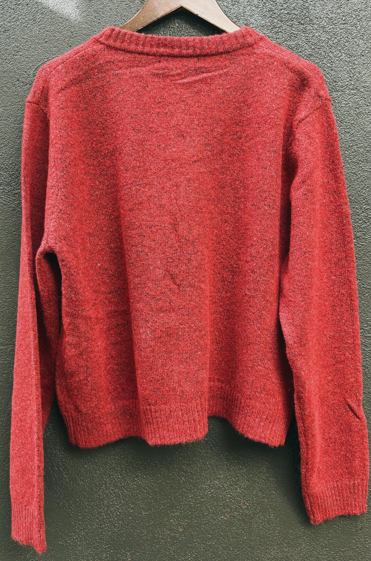Tie Front Knit Top - Vintage Red Marle
