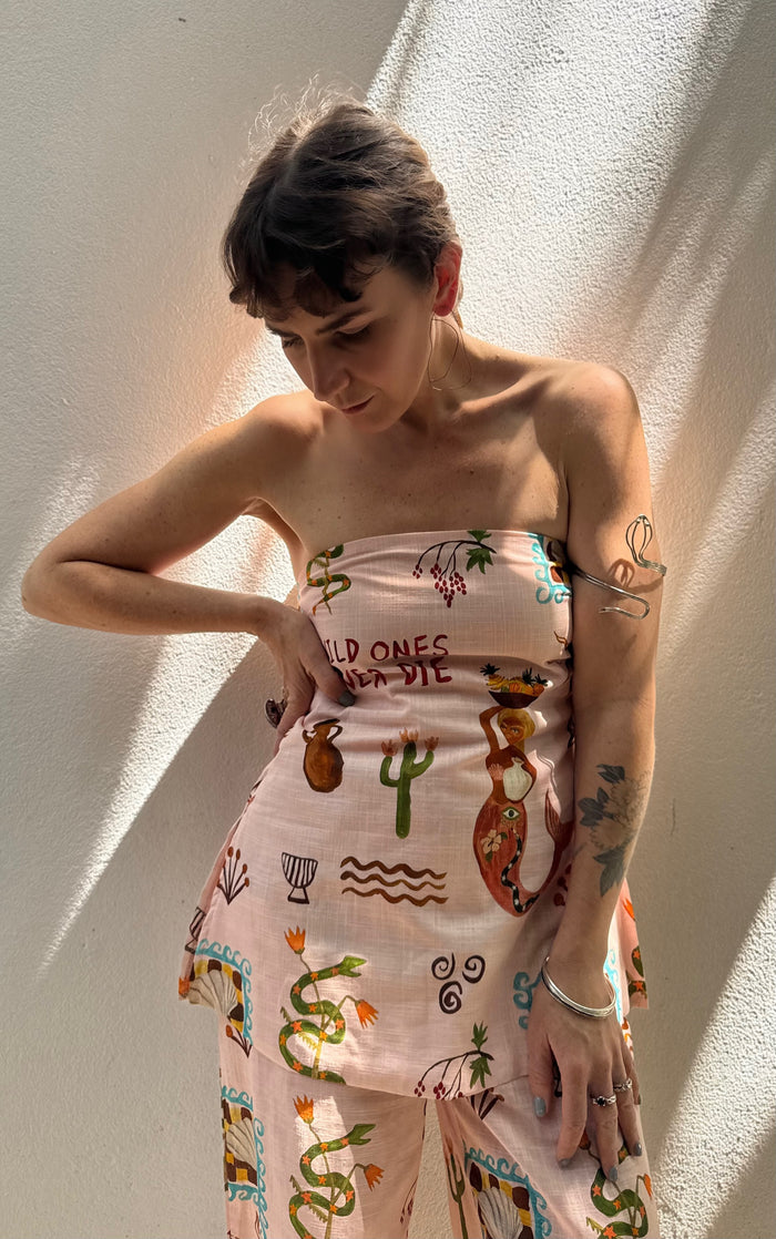 Wild Ones Never Die Linen Boob Tube – By Frankie