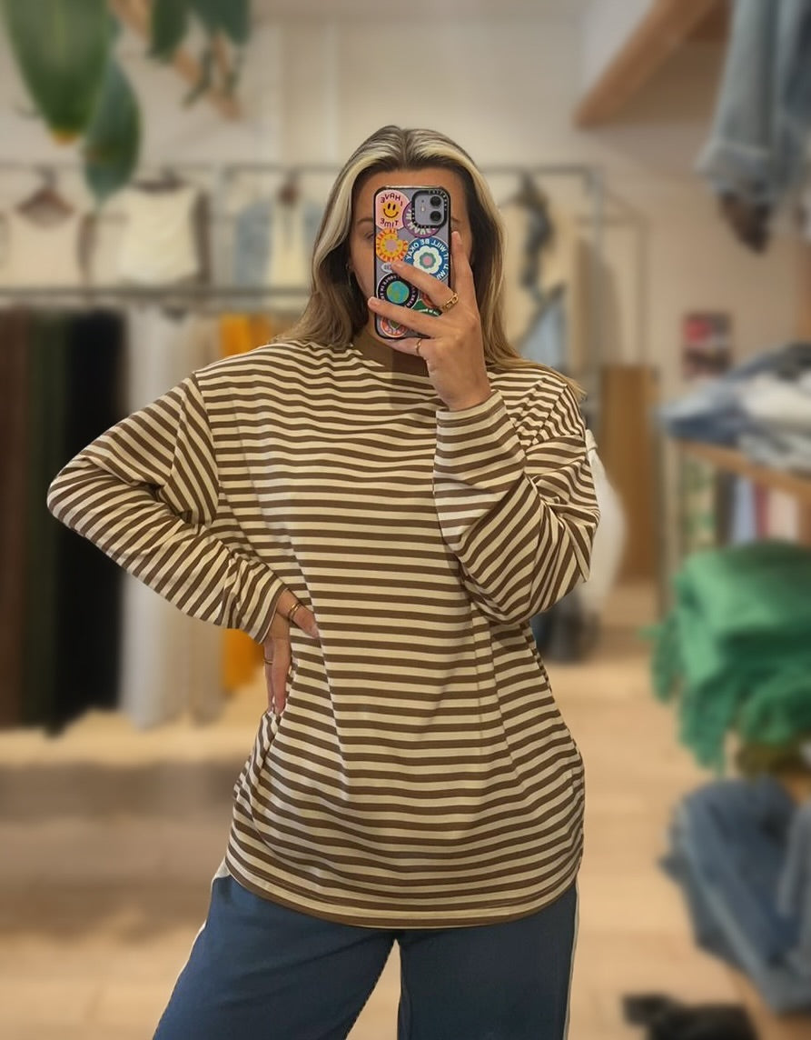 Brown & Cream Stripe Long Sleeve – By Frankie