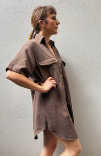 Chocolate Denim Button-Down Dress – By Frankie