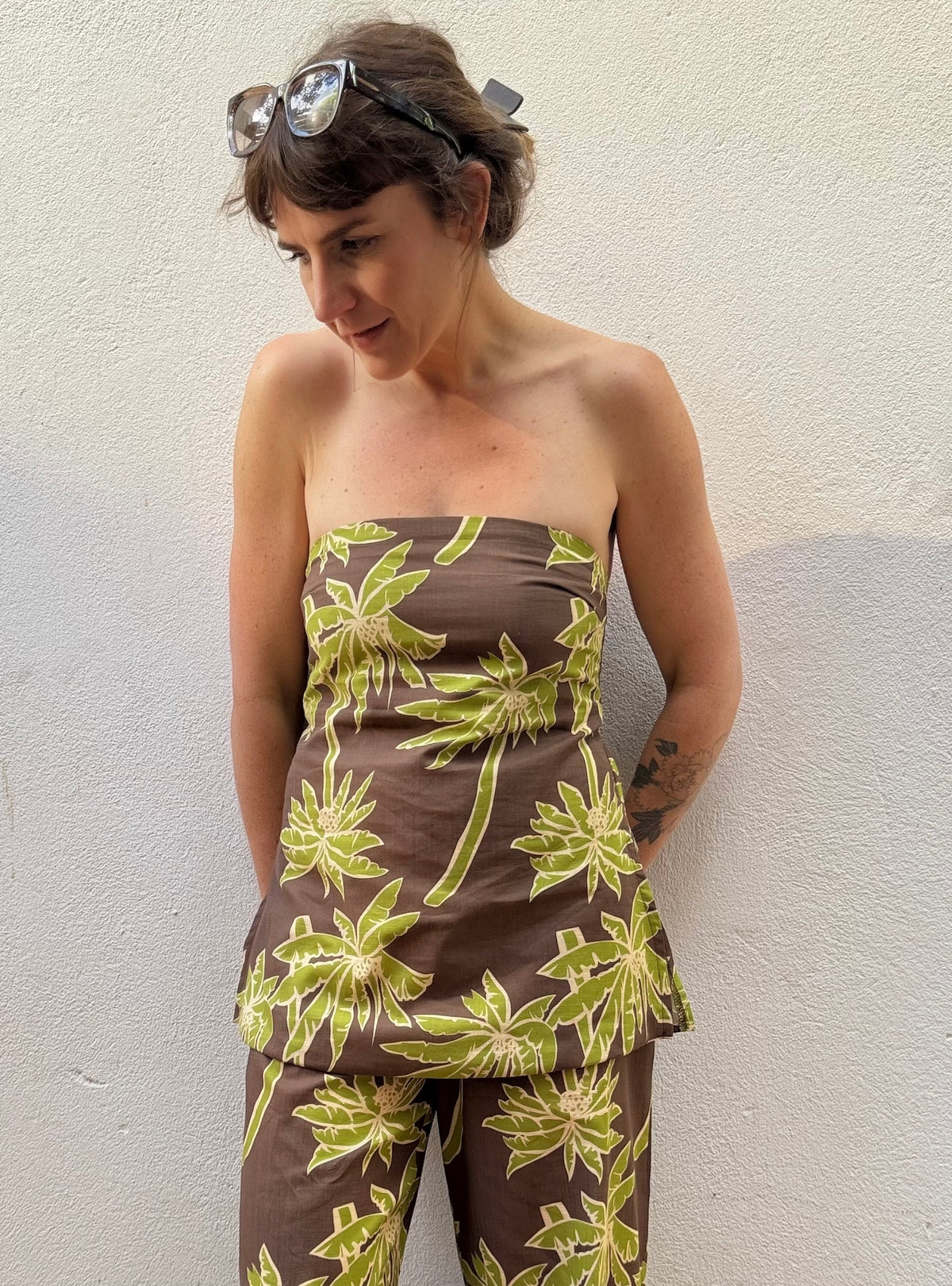 Palm Print Boob Tube Top – By Frankie