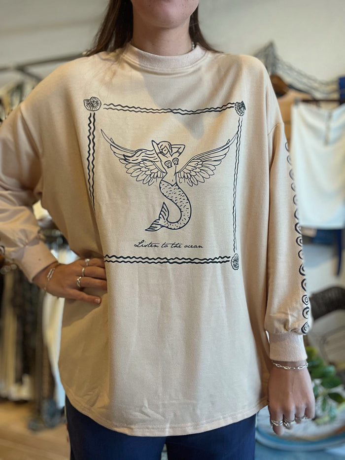 Listen to the Ocean L/S Tee / By Frankie