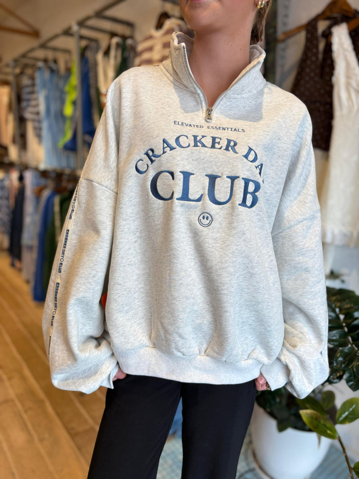 Cloud Retro Zip Fleece/Light Grey - Crackerday Club
