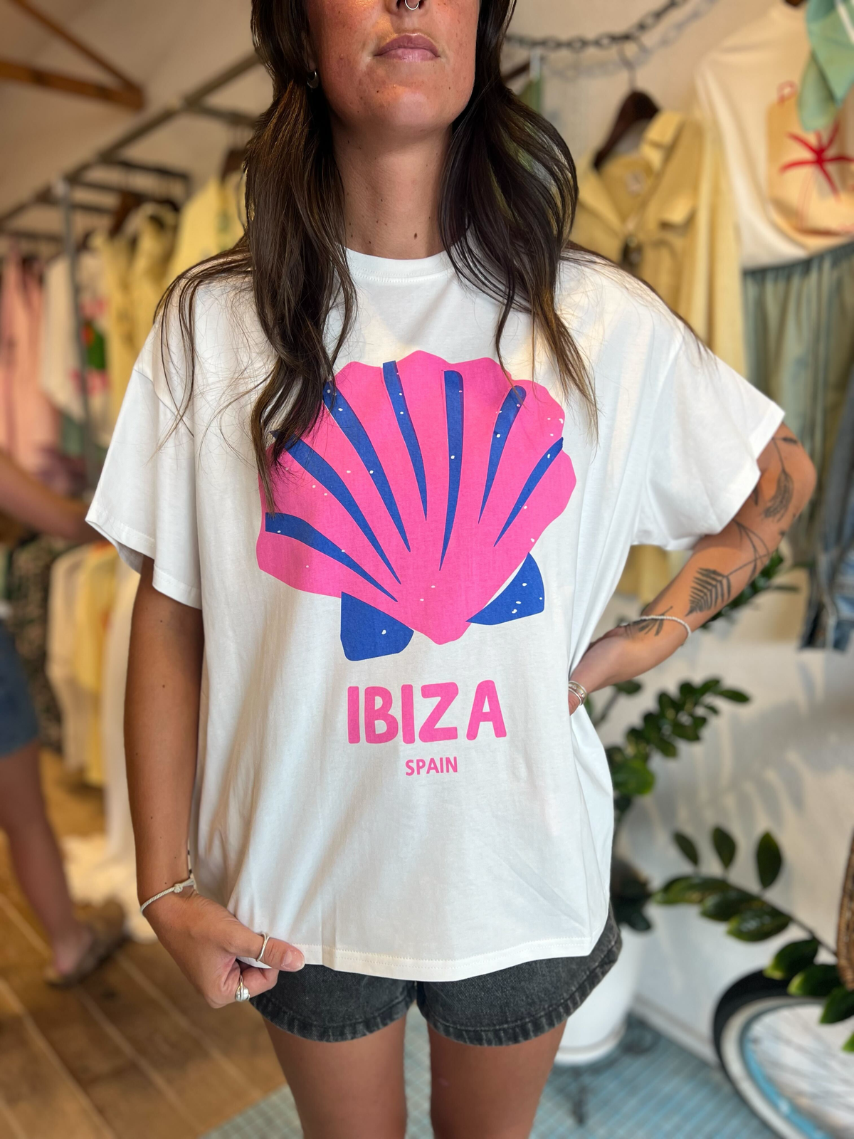 Shell Ibiza Cotton Oversized Tee