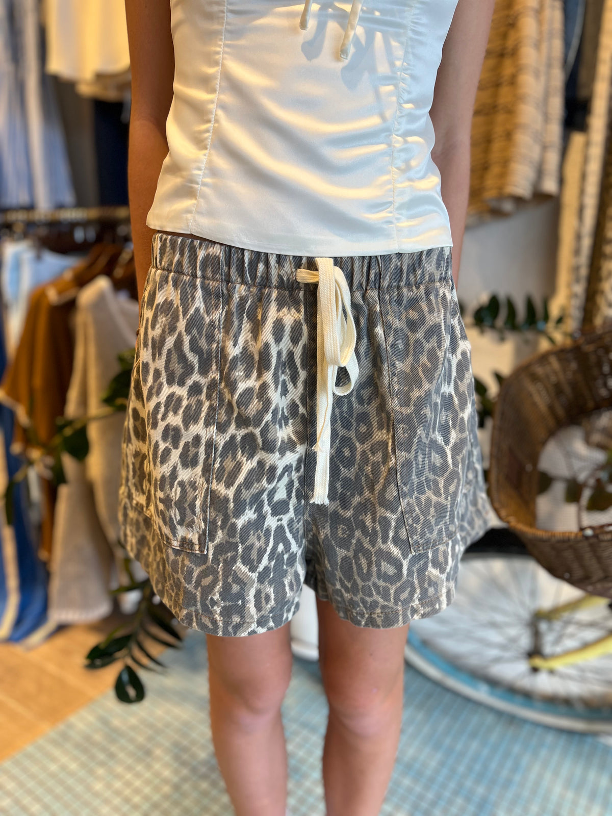 Denim Leopard Short / By Frankie