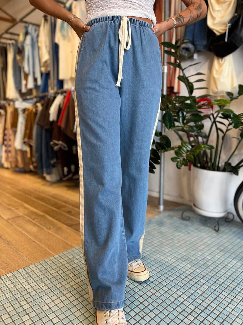 Denim Racer Pant - Light Wash / By Frankie