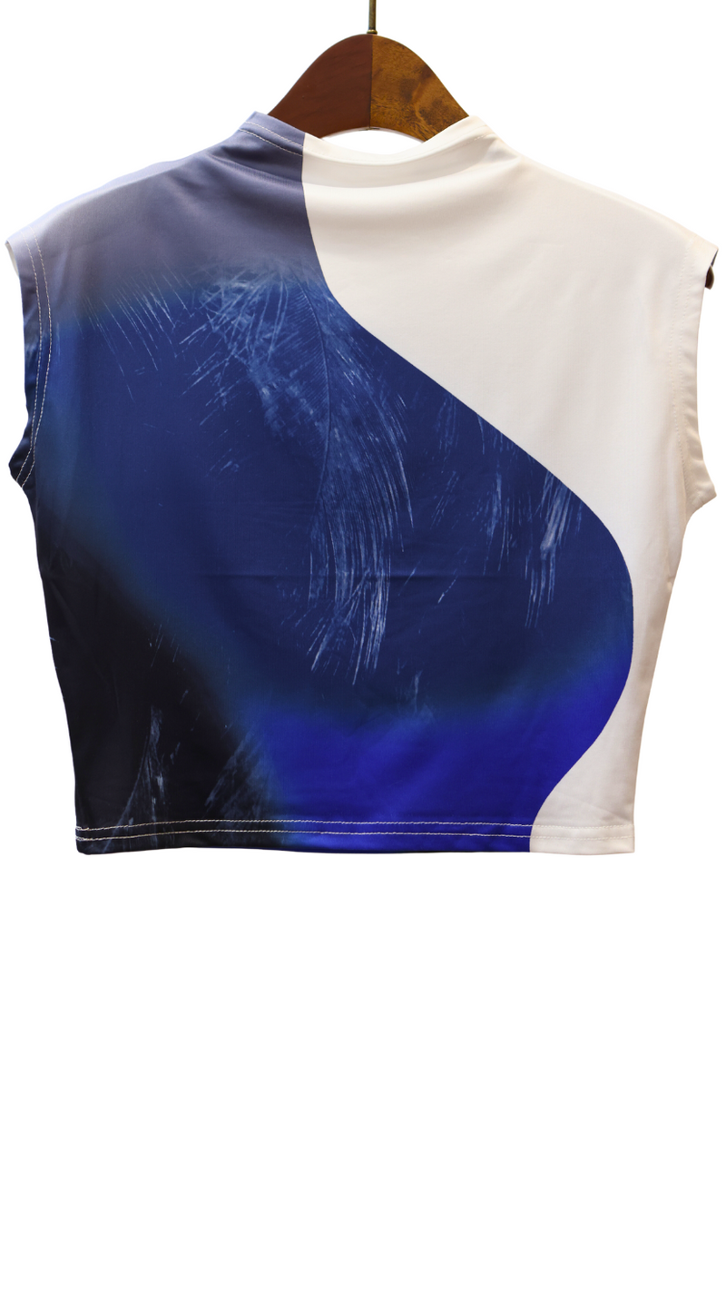 Blue Universe Top with Detachable Sleeve